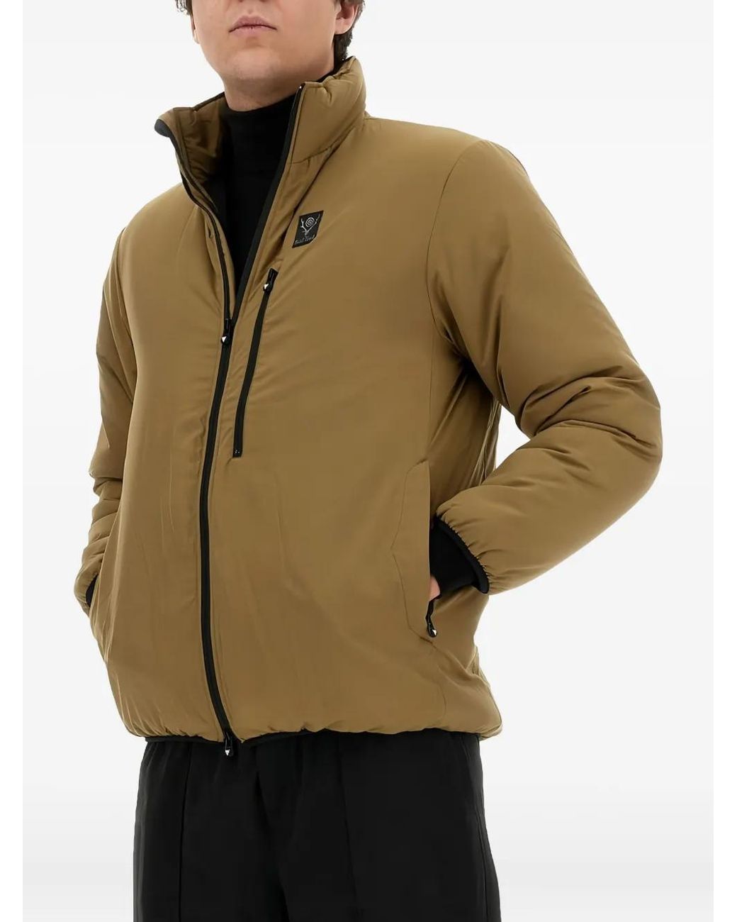 South2 West8 Natural Logo-Patch Zip Jacket for men