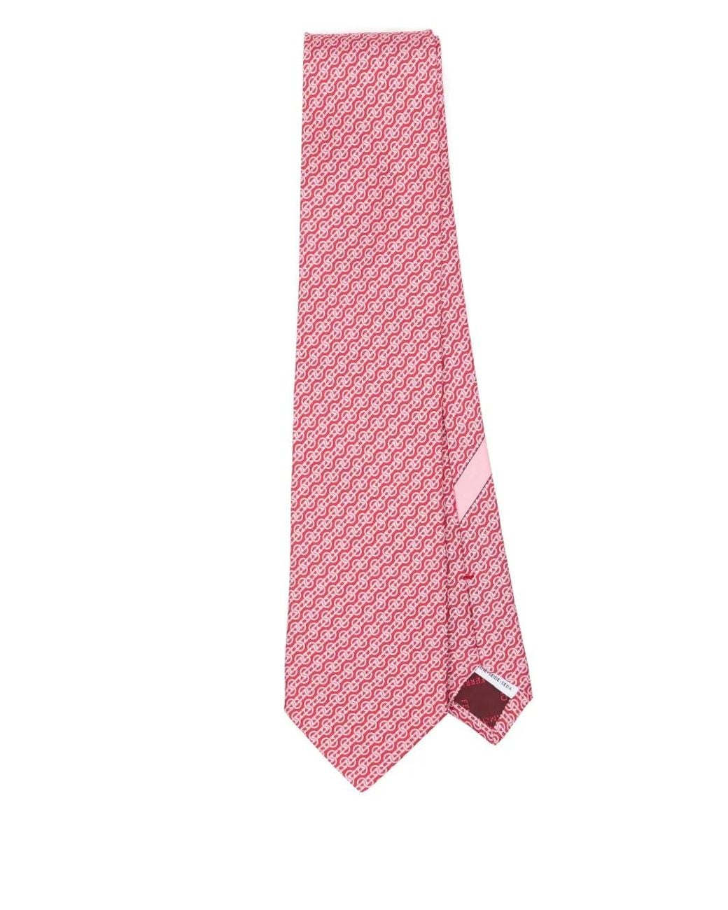 Corbata Con Motivo Tejido Ferragamo de hombre de color Pink