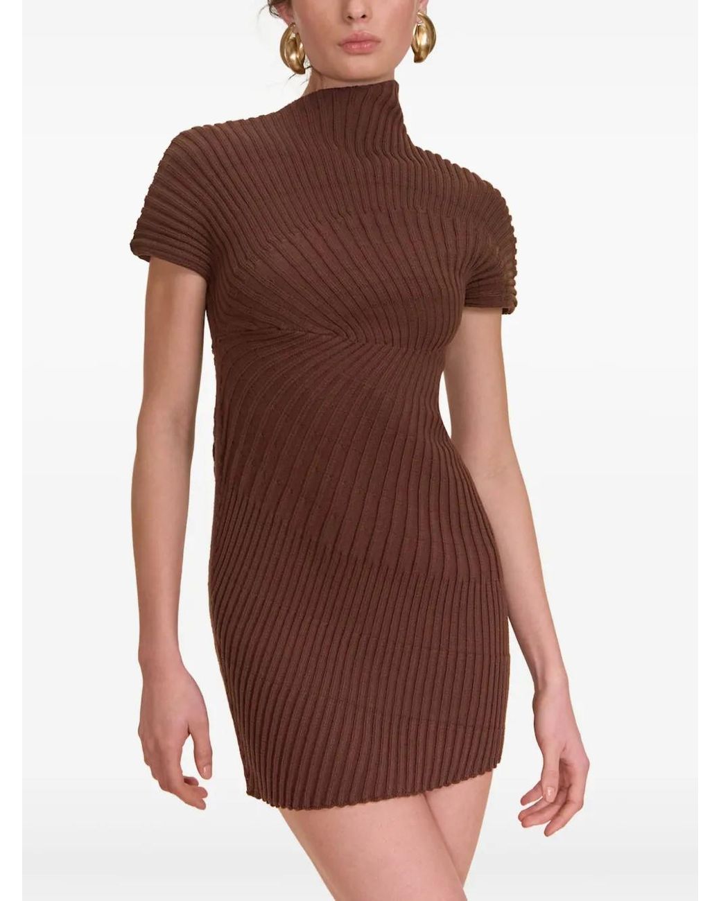 Cult Gaia Brown Luka Mini Dress