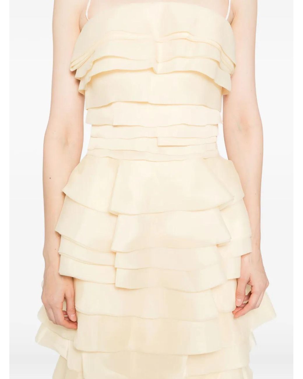 Saiid Kobeisy White Layered Organza Dress