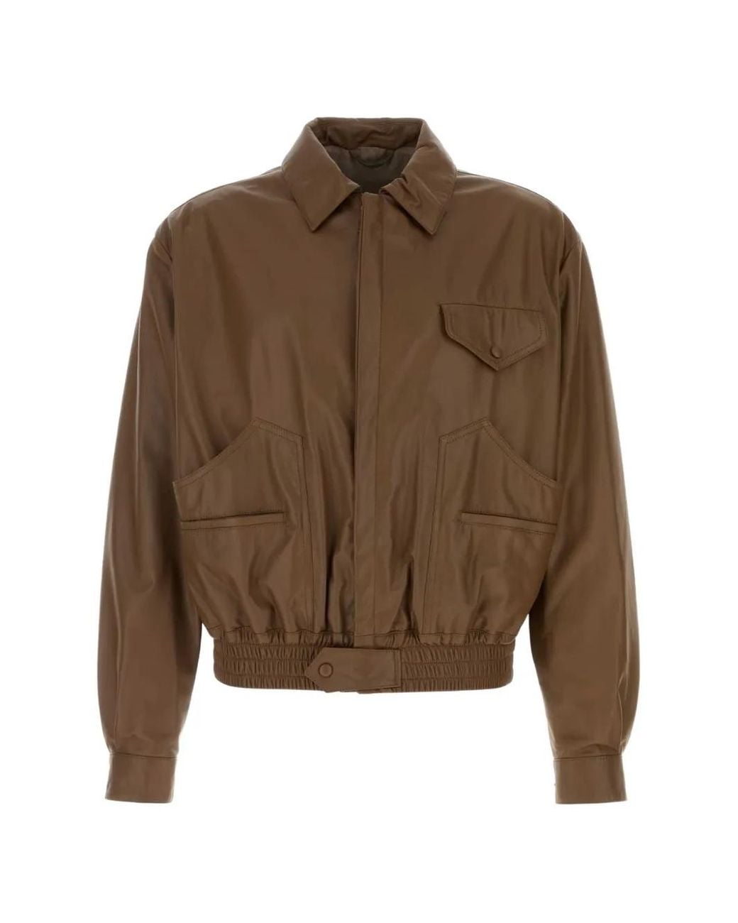 Giorgio Armani Brown Leather Jacket for men