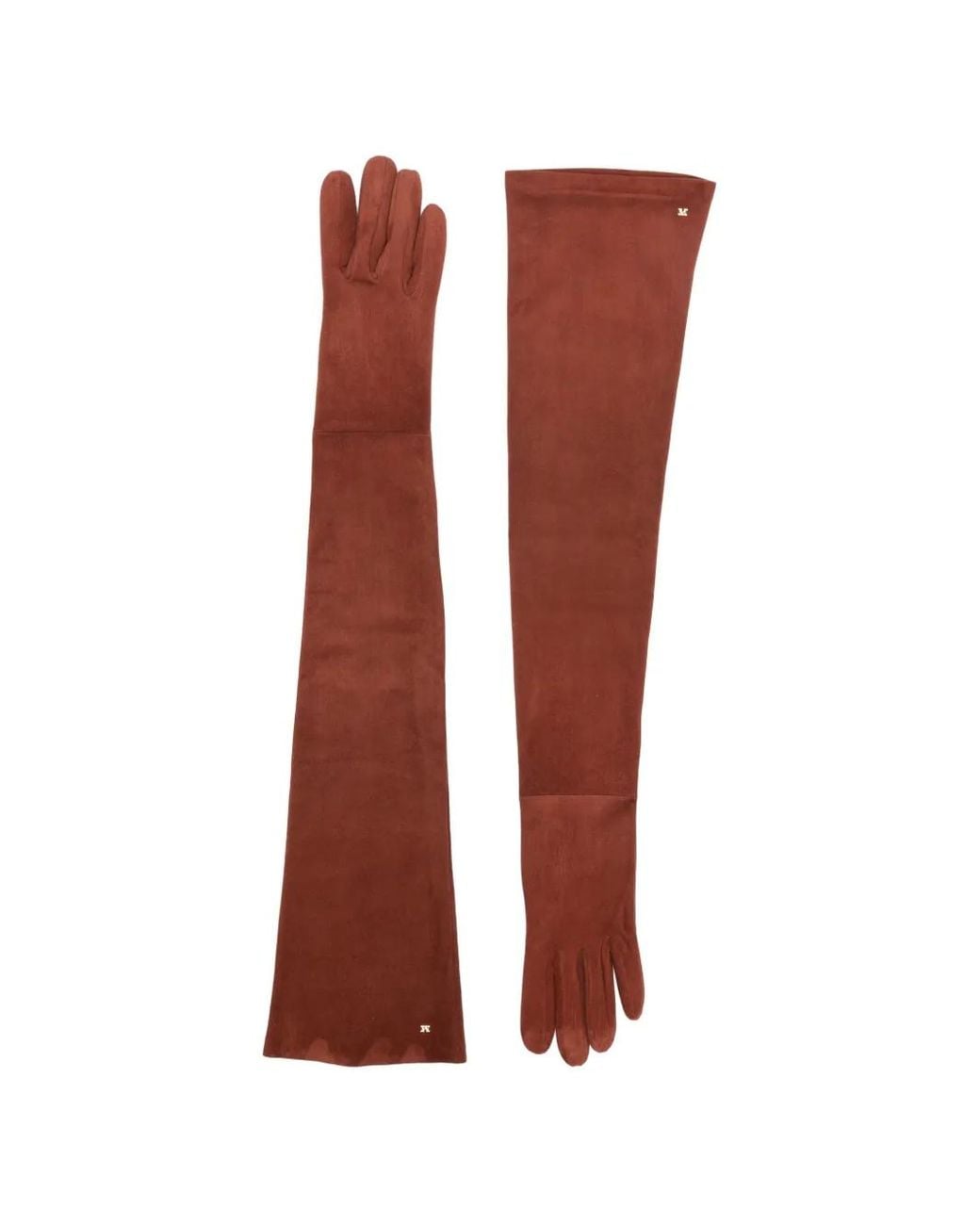 Max Mara Brown Long Suede Gloves