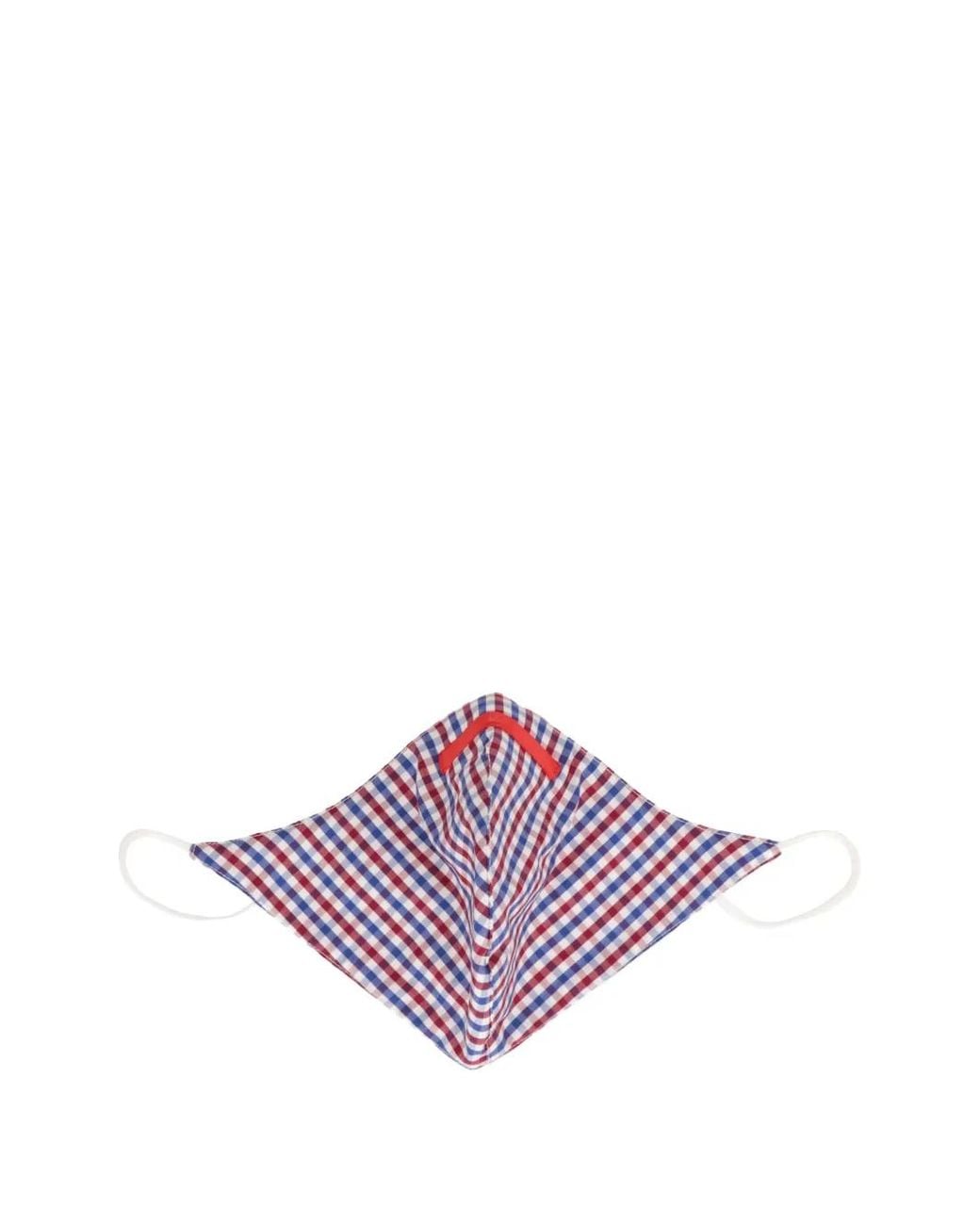 Isaia Purple Gingham-Check Face Mask for men