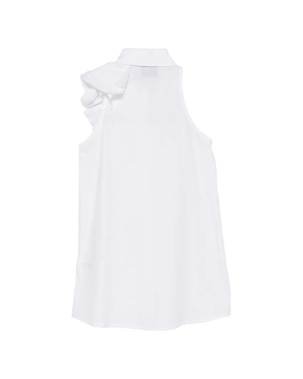 Alpha Studio White Ruffled Shirt