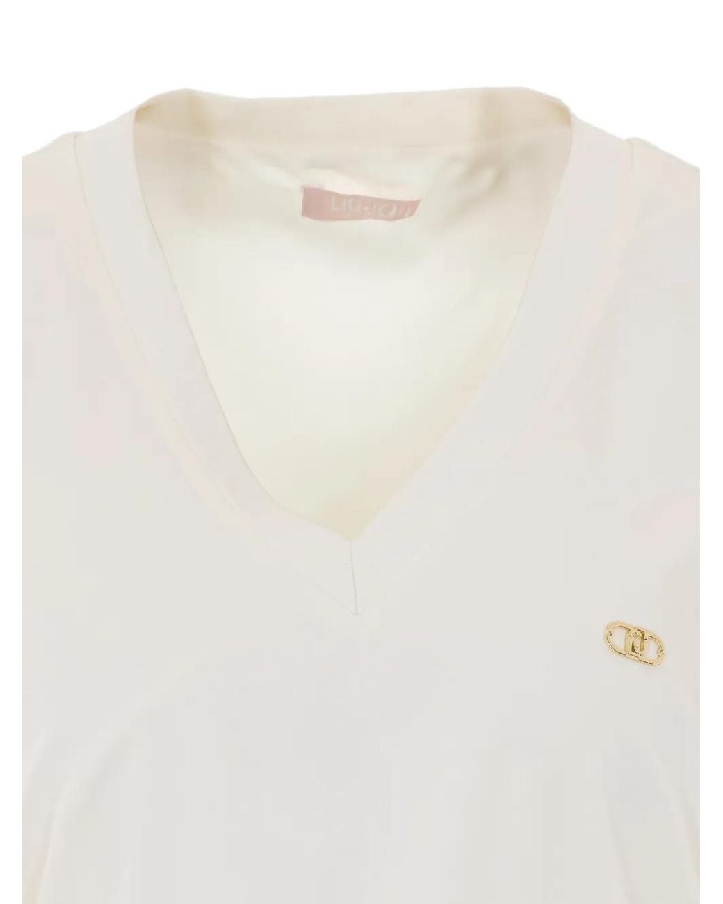 Liu Jo White Robe Mi-Longue À Logo Appliqué