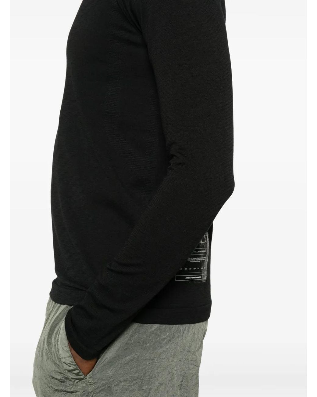 Y-3 Black W Run Knit Sweatshirt for men