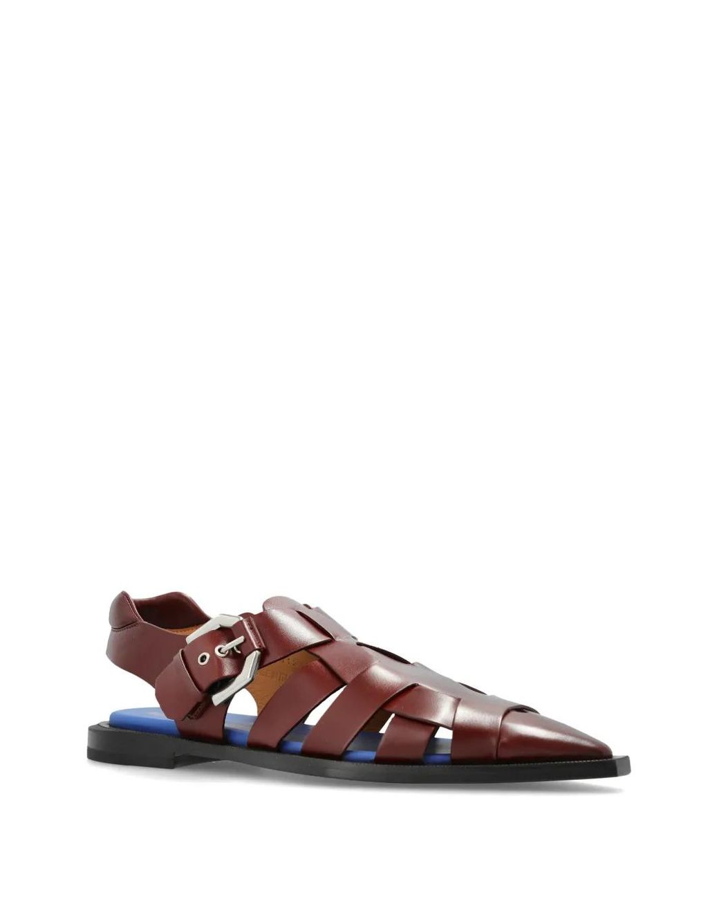 Lanvin Brown Pointed-Toe Leather Sandals for men