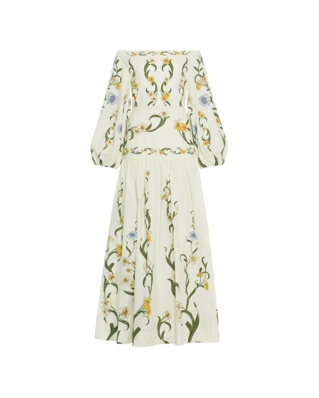 Agua Bendita White Senlis Laguna Floral Print Maxi Dress