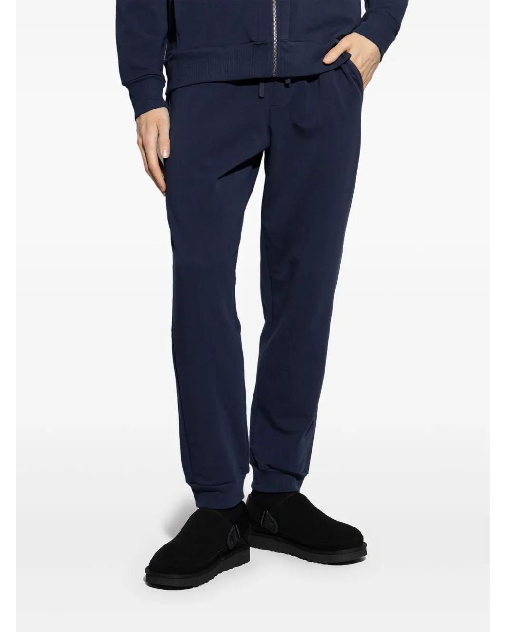Hanro Blue Drawstring Straight-Leg Trousers for men