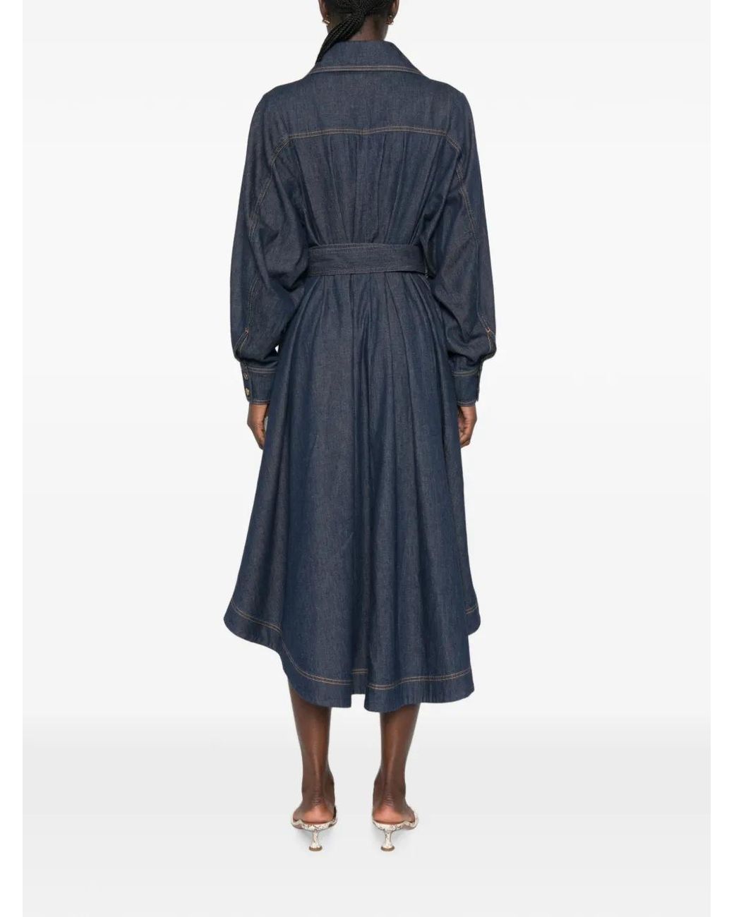 Zimmermann Blue Denim Midi Shirt Dress