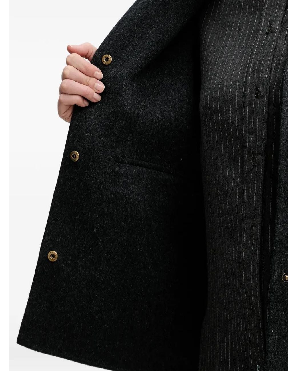 Sessun Black Button-Fastening Jacket