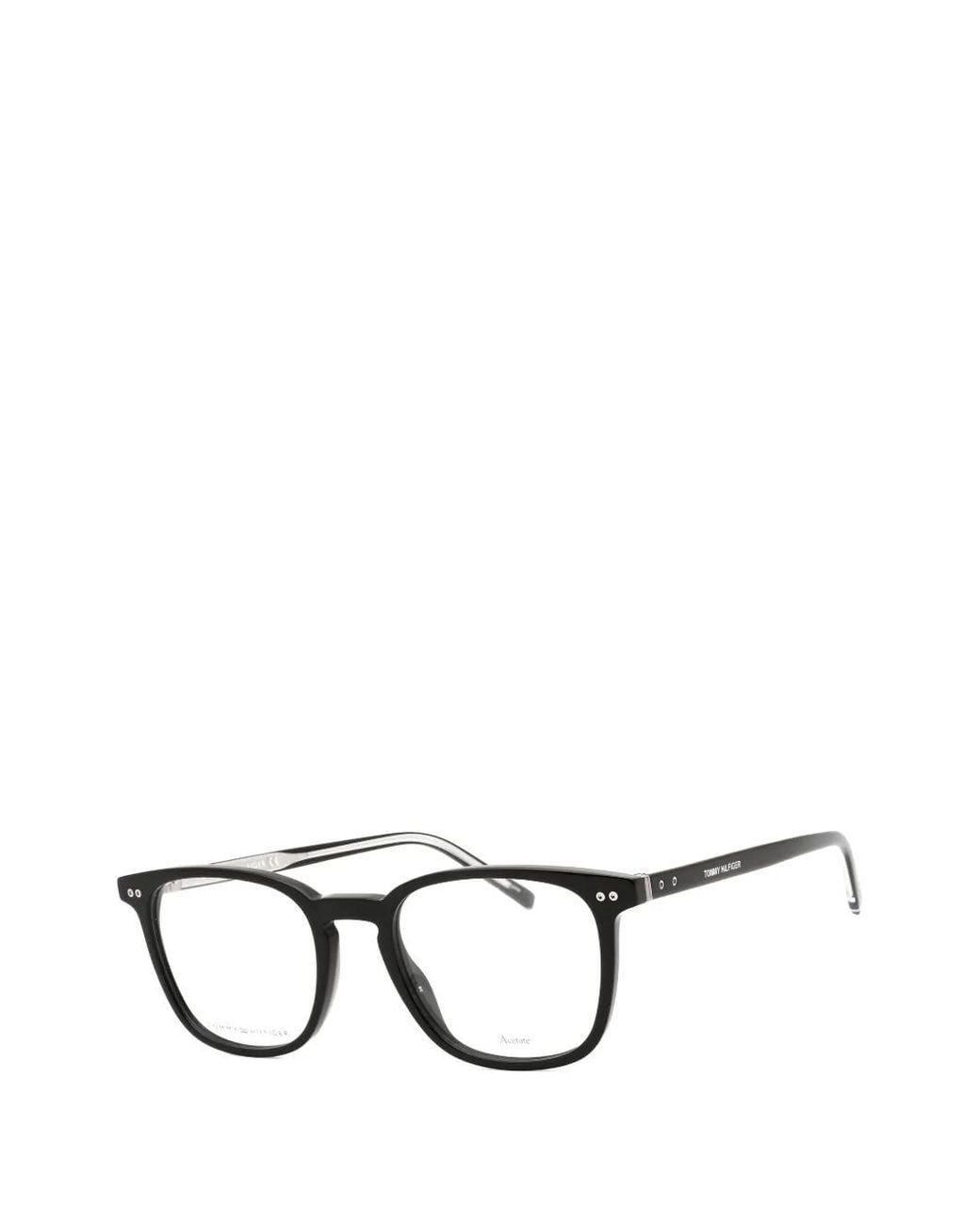 Tommy Hilfiger Black Th 1814 Rectangle-Frame Glasses for men