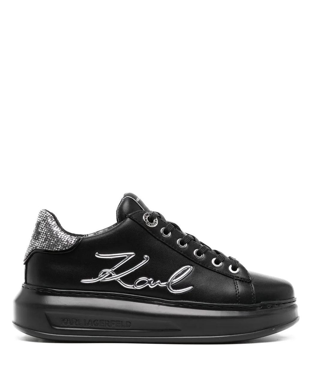 Karl Lagerfeld Black Logo-Lettering Sneakers