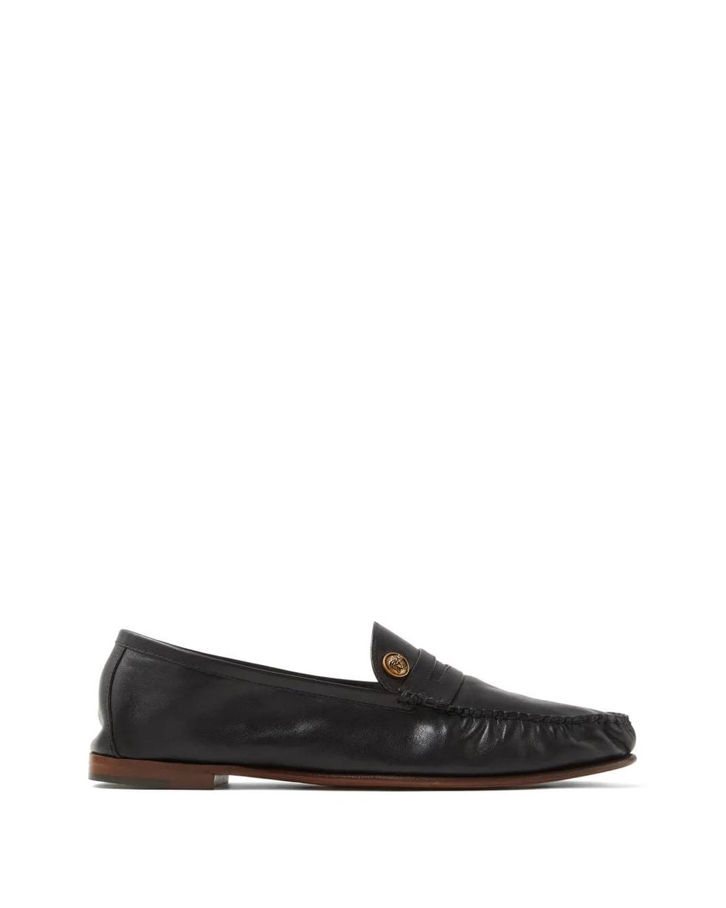 Versace Black Guanto Leather Loafers for men