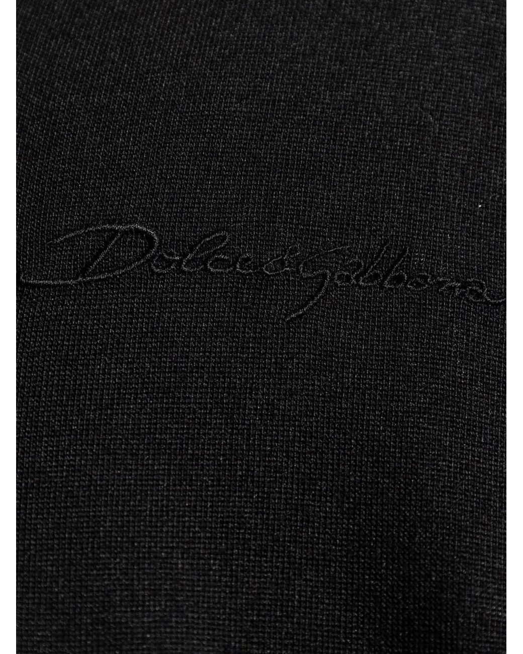 Dolce & Gabbana Black Logo-Embroidered Cardigan for men