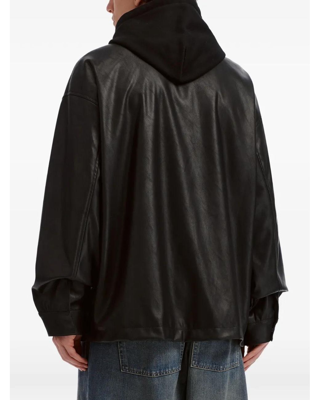 Izzue Black Layered Drawstring-Hood Jacket for men