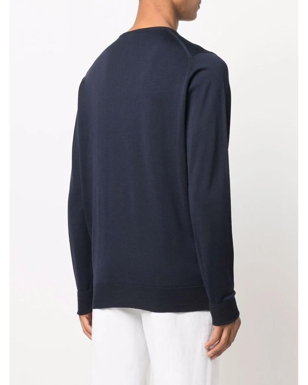 John Smedley Blue Marcus Crew-Neck Knitted Jumper for men