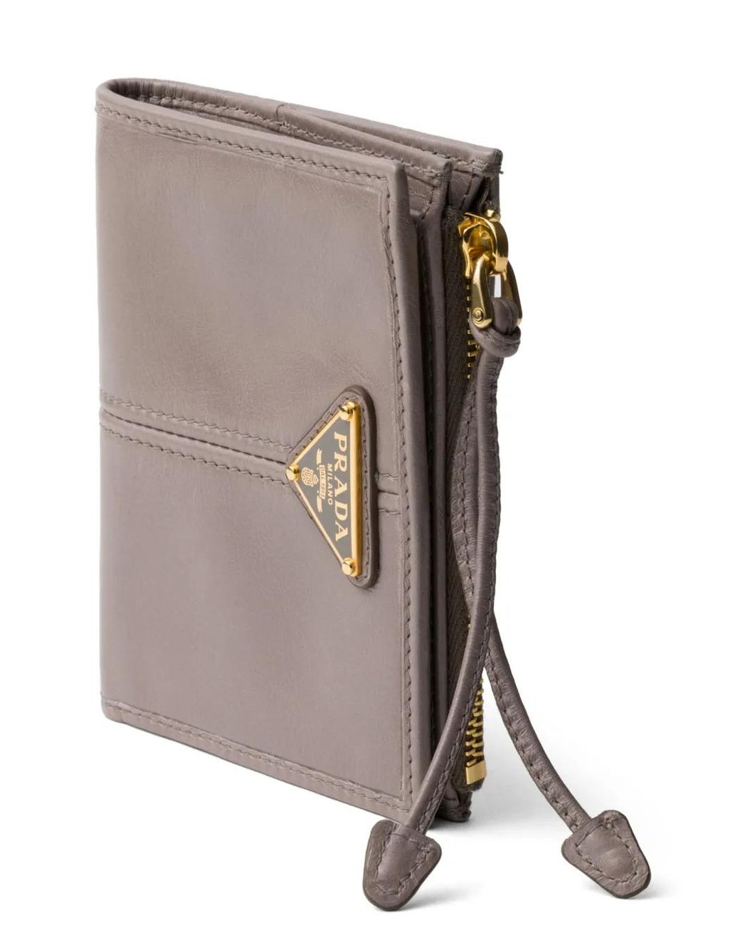Prada Gray Small Leather Wallet