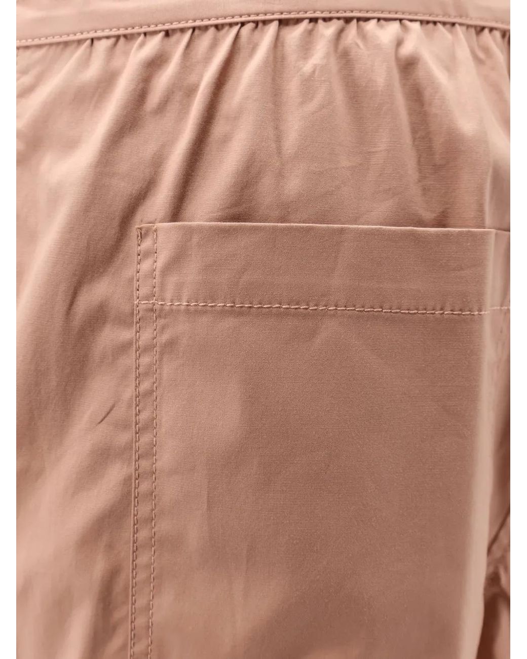 Semicouture Natural Drawstring Patch Pocket Trousers
