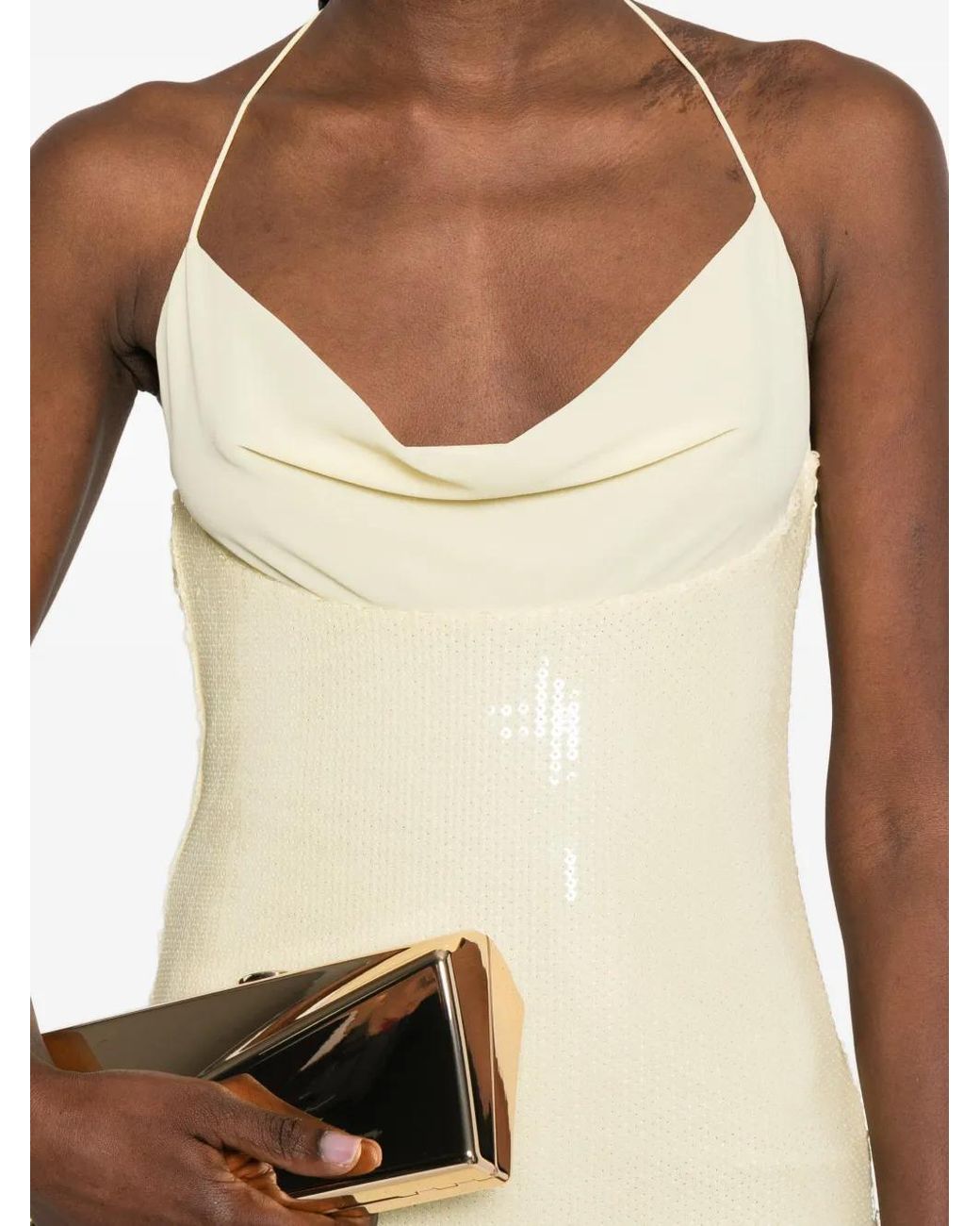 Patrizia Pepe White Sequined Maxi Dress