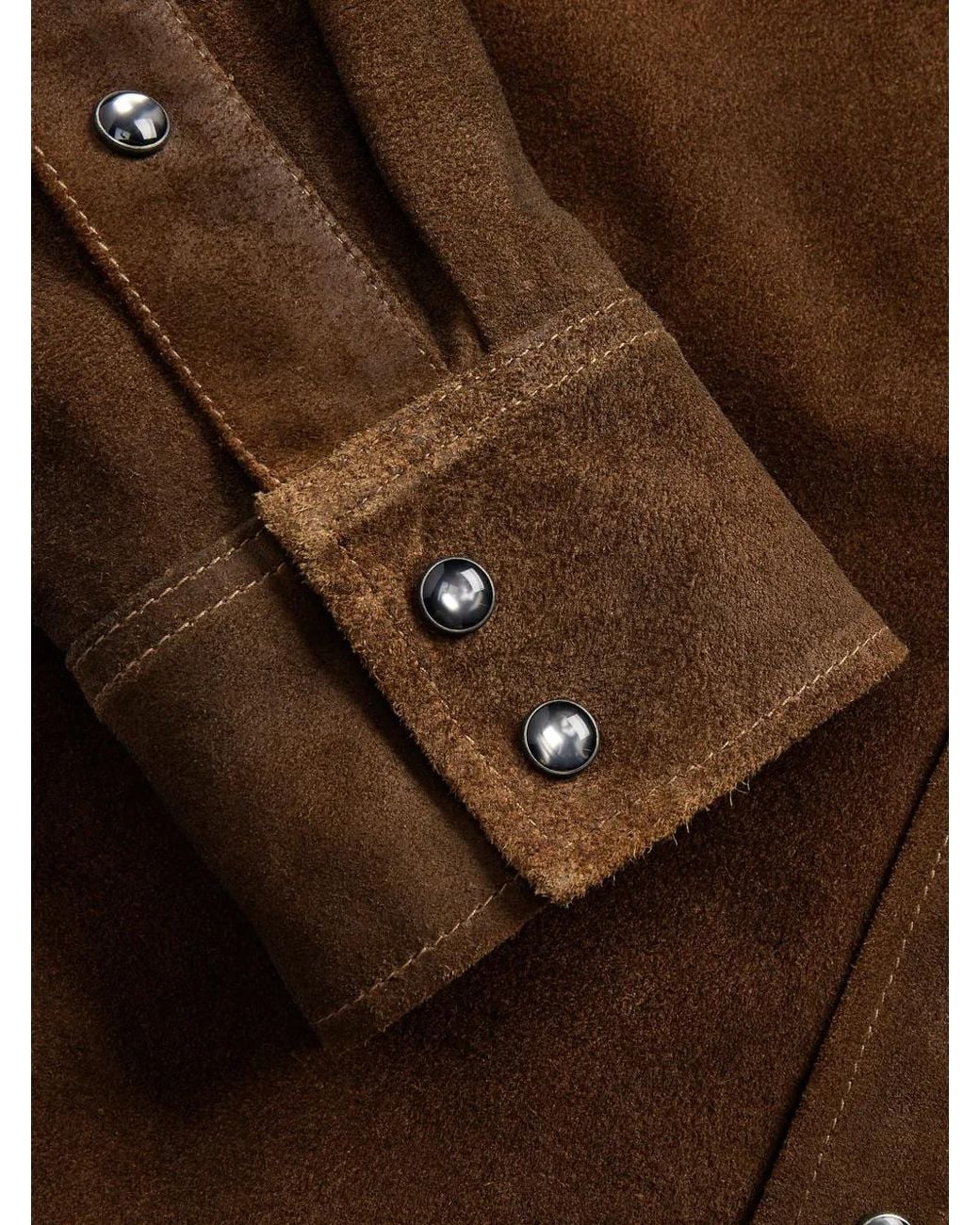 RRL Brown Suede Shirt Jacket for men