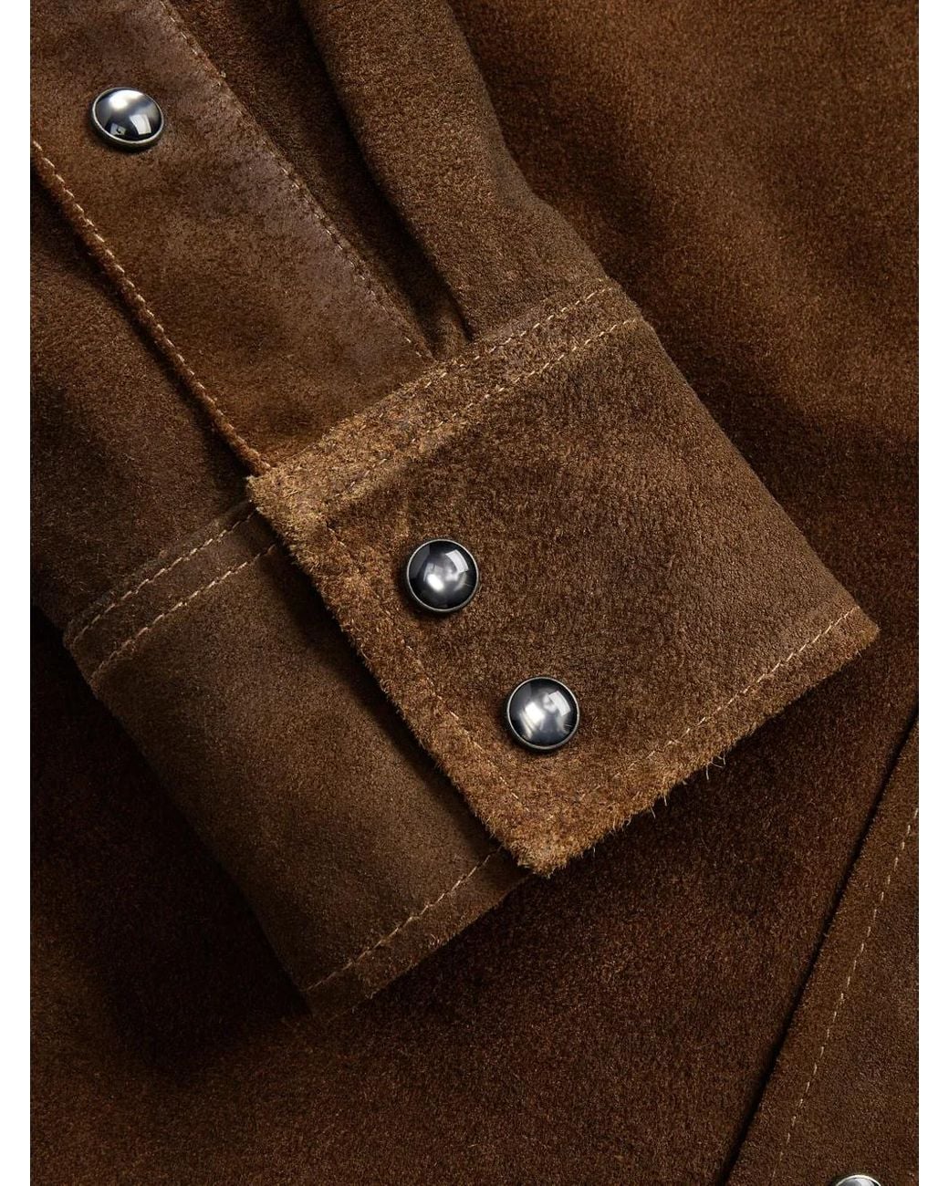 RRL Brown Suede Shirt Jacket for men