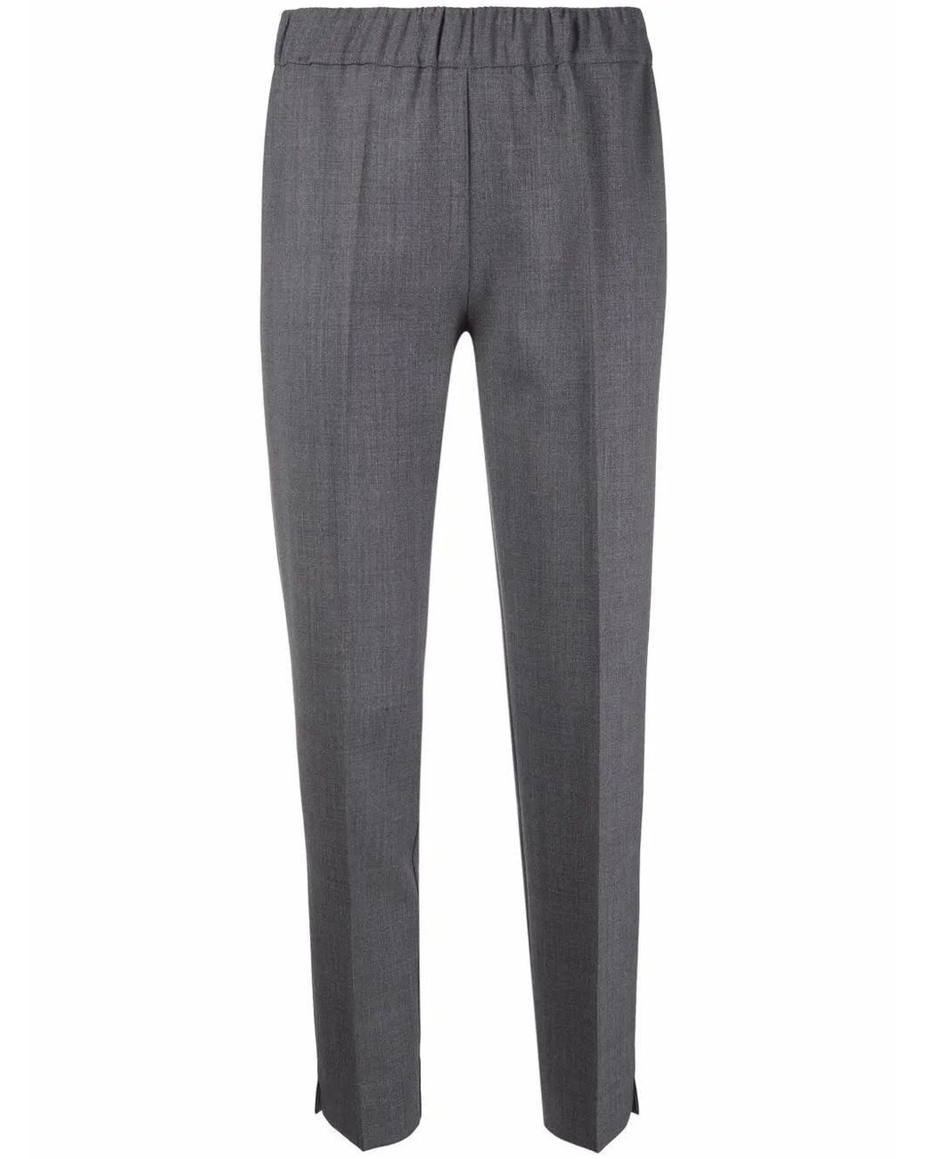 D.exterior Gray Drawstring Wool Trousers
