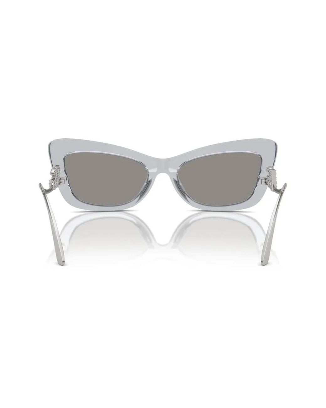 Dolce & Gabbana Gray Crystal Cat-Eye Sunglasses