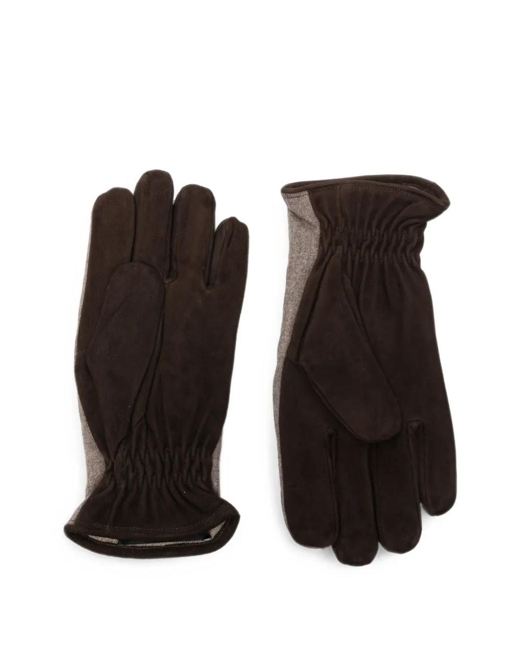 Gran Sasso Natural Panelled Elasticated-Cuff Gloves for men