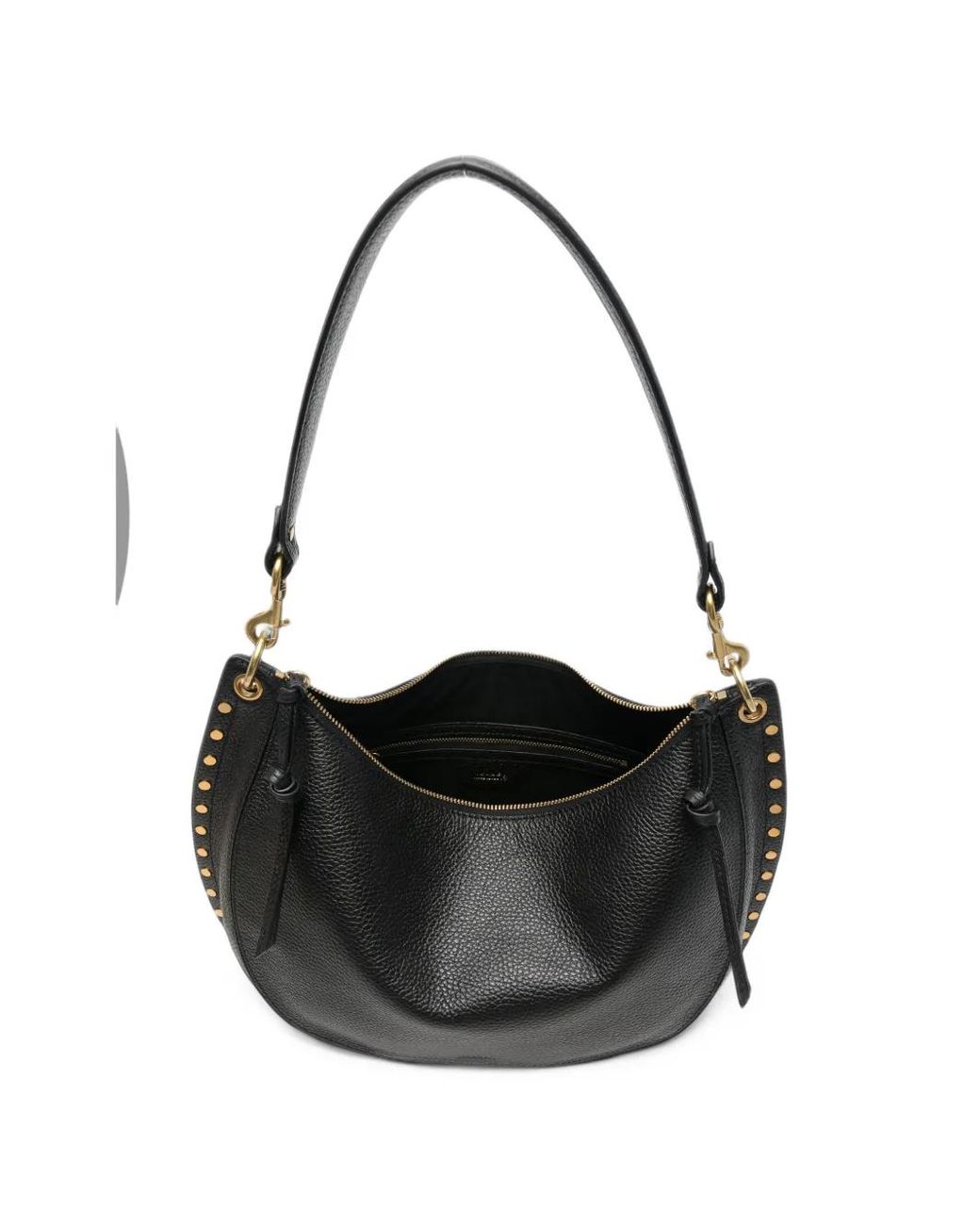 Isabel Marant Black Studded Pebbled Leather Tote Bag