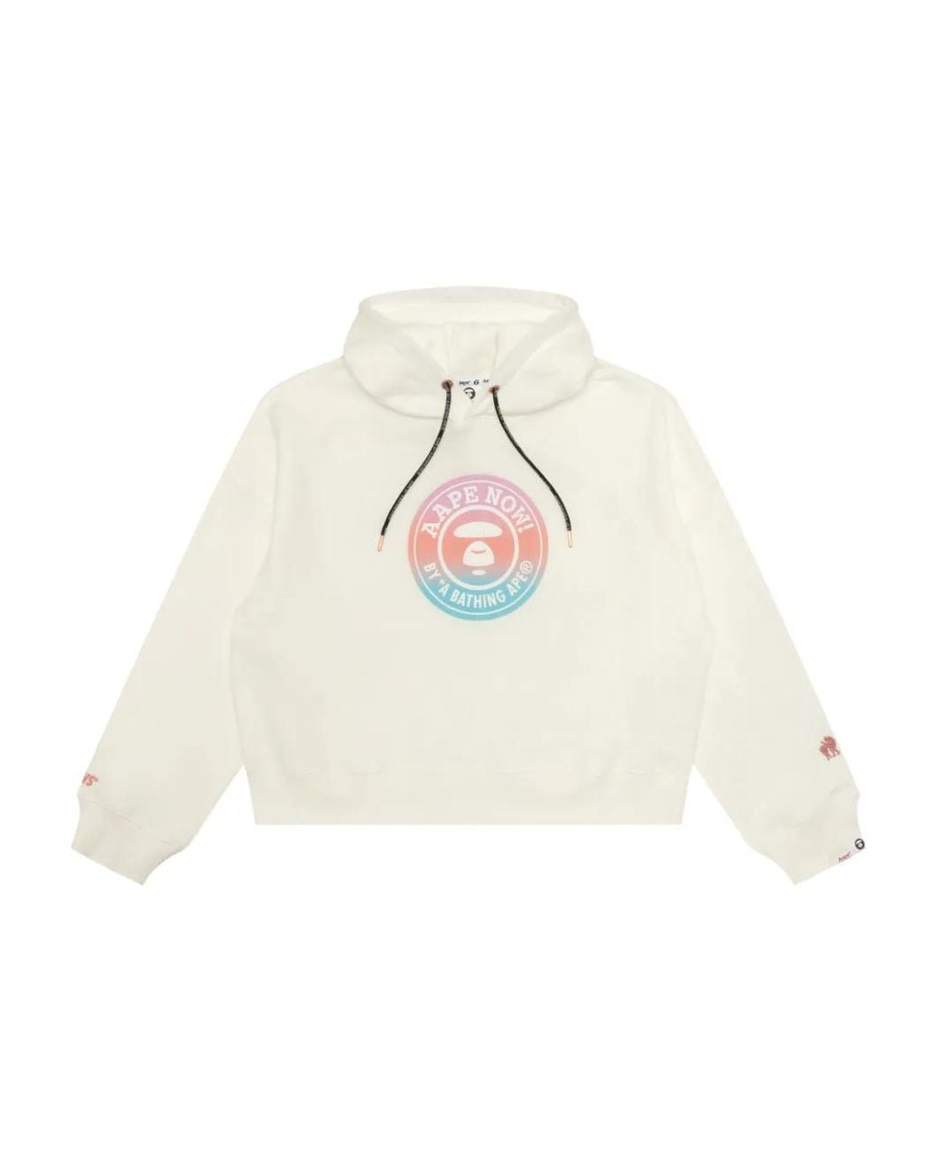 A Bathing Ape White Logo-Print Hoodie