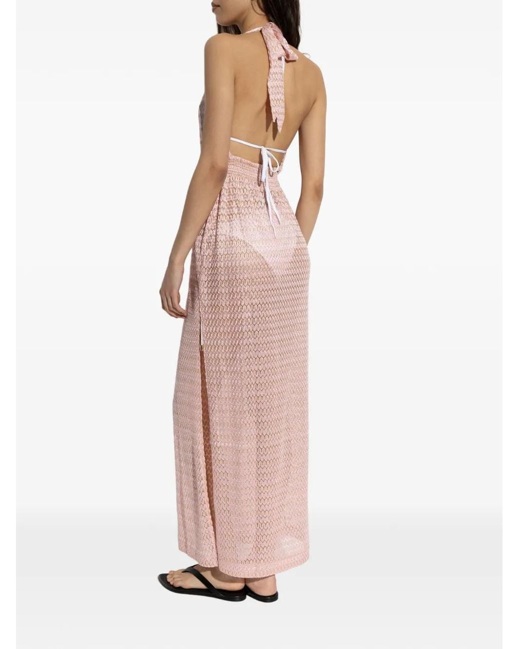 Melissa Odabash Mariah Halterneck Beach Dress in Pink | Lyst