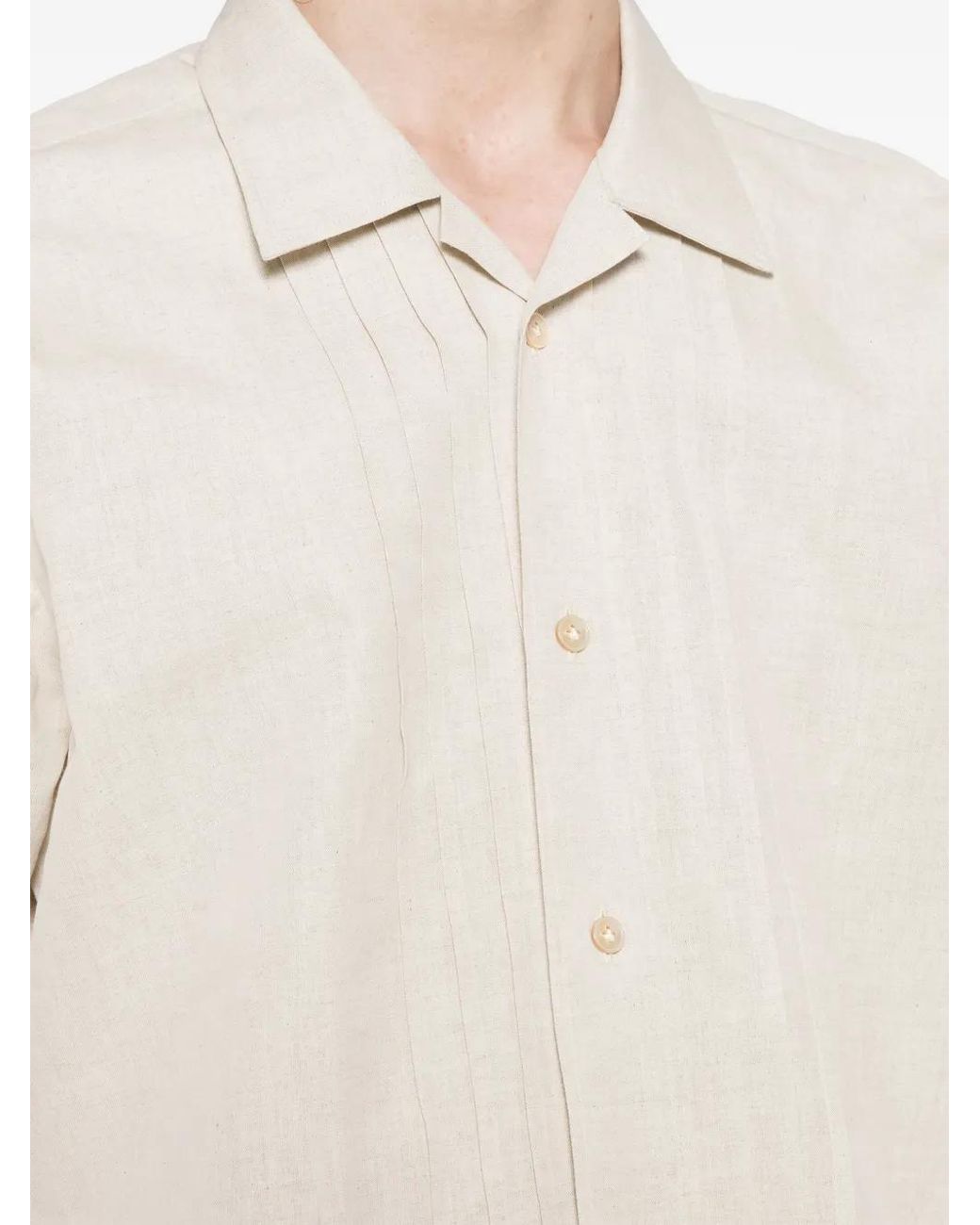 Eleventy White Bowling-Collar Short-Sleeve Shirt for men