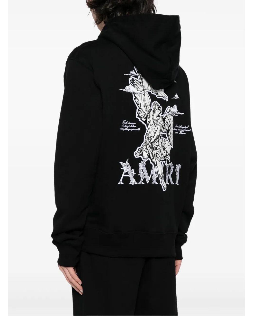 Amiri Black Angel Cotton Hoodie for men