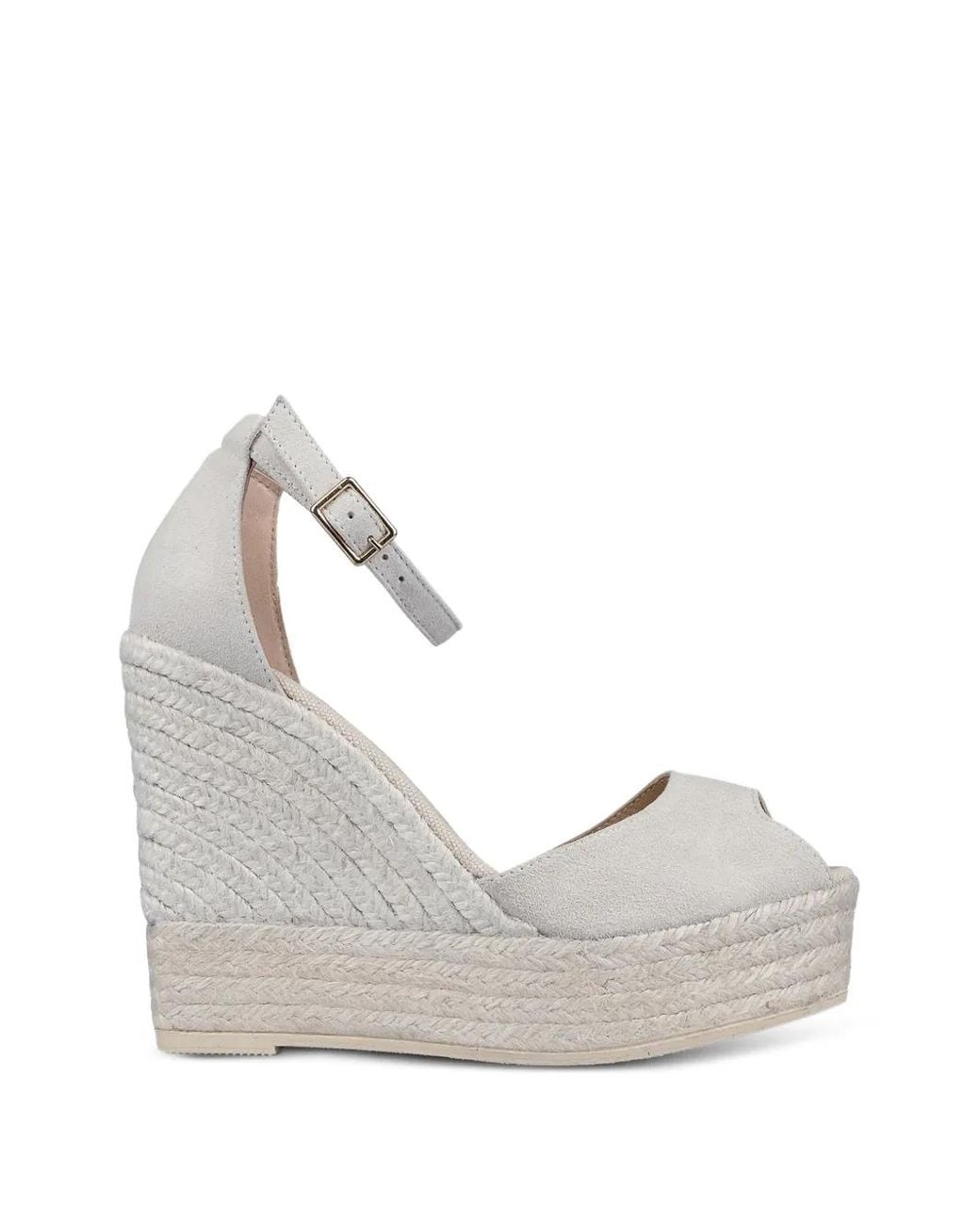 Espadrilles White Wedge Peep-Toe Sandals