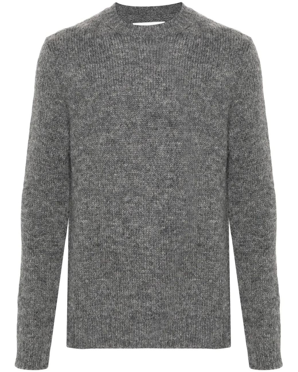 Jil Sander Gray Alpaca Crew Neck Sweater for men