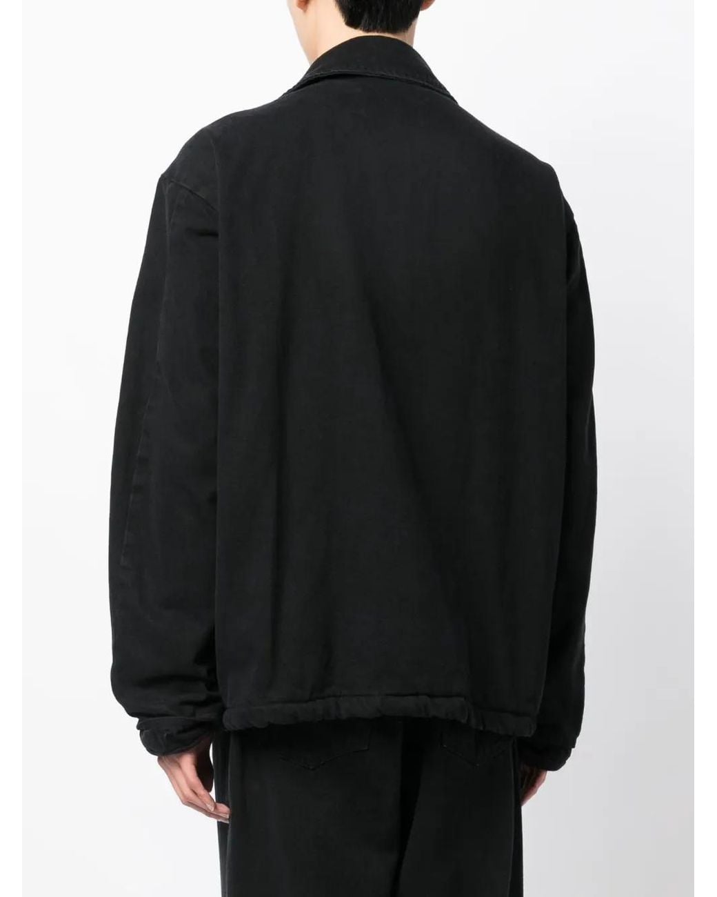 FOO AND FOO Black Buttoned Dyed Denim Jacket for men