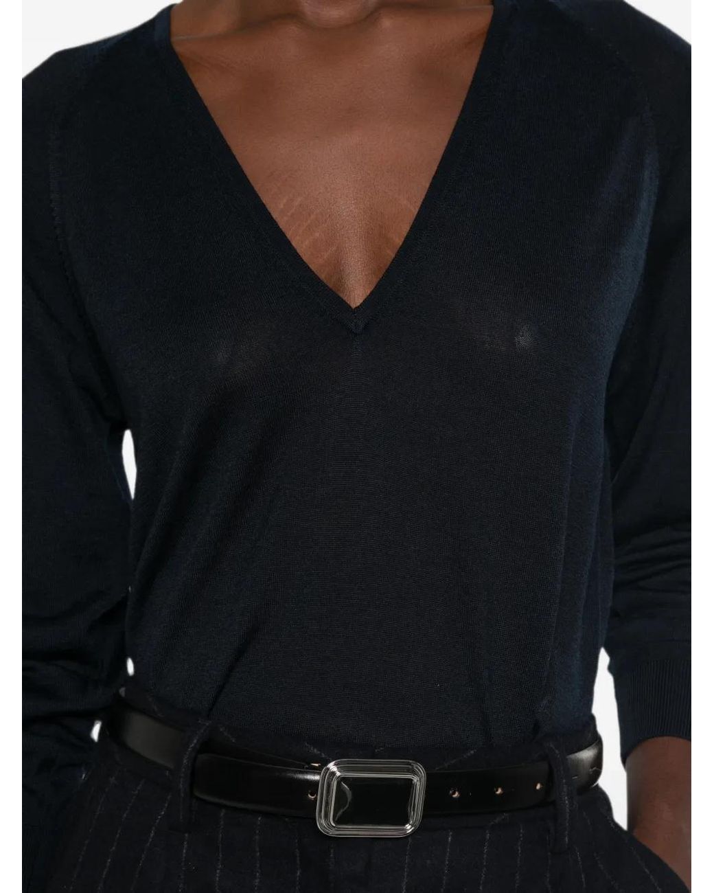 Forte_forte Black V-Neck Long-Sleeve Sweater