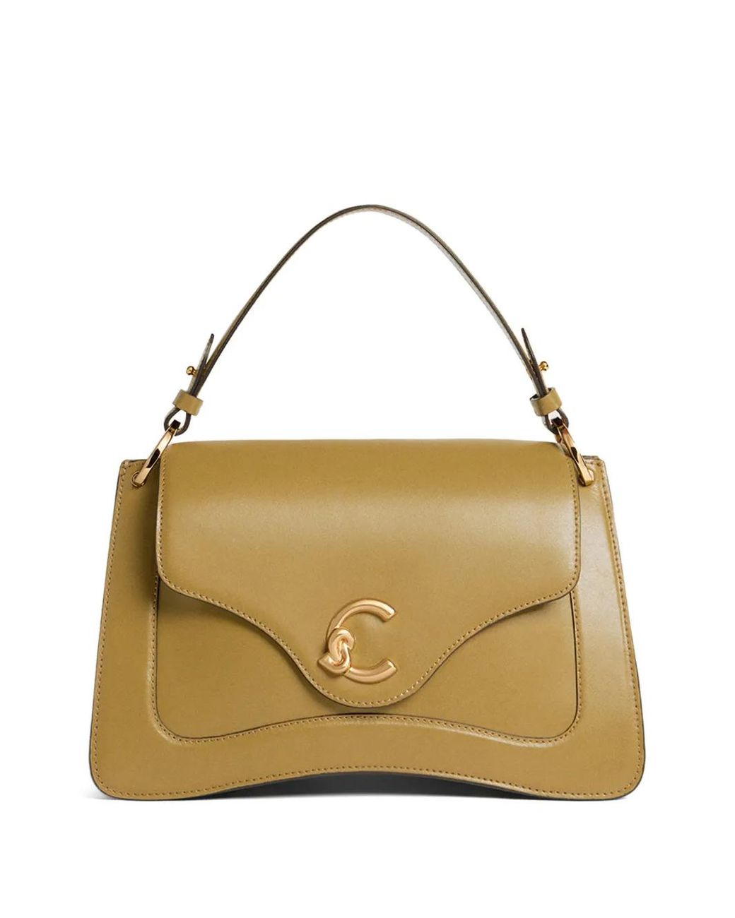 Coccinelle Metallic Medium C-Me Logo-Plaque Handle Shoulder Bag