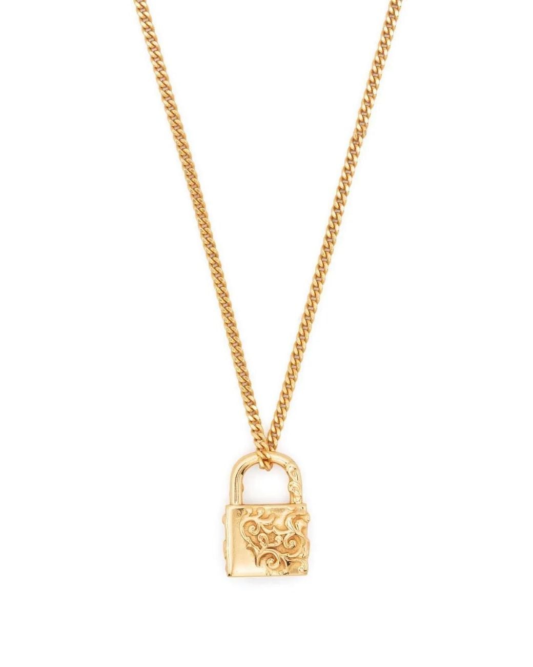 Emanuele Bicocchi Metallic Arabesque Padlock Pendant Necklace