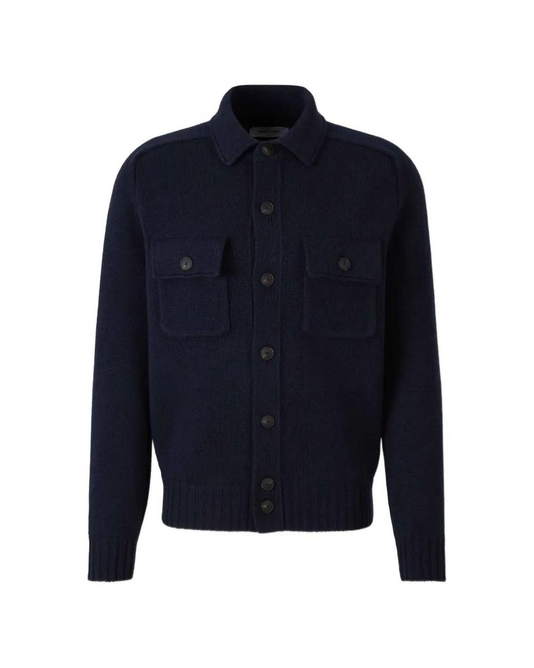 Gran Sasso Blue Knitted Flap-Pocket Cardigan for men
