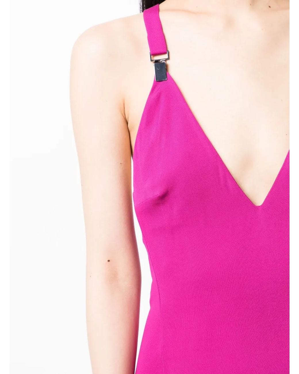 Tom Ford Pink V-neck Side-slit Maxi Dress