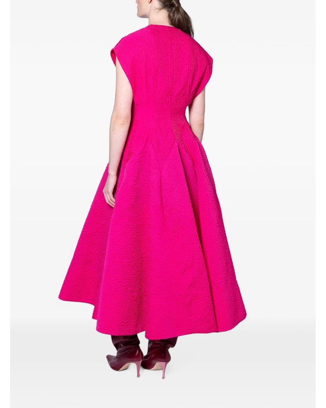 Roksanda Pink Robe Rova À Coupe Mi-Longue