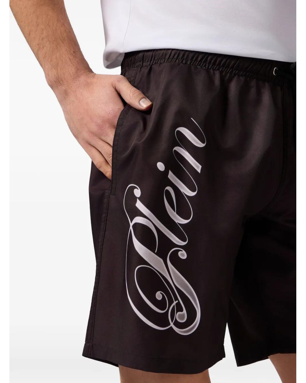 Philipp Plein Red Drago- Print Swim Shorts for men