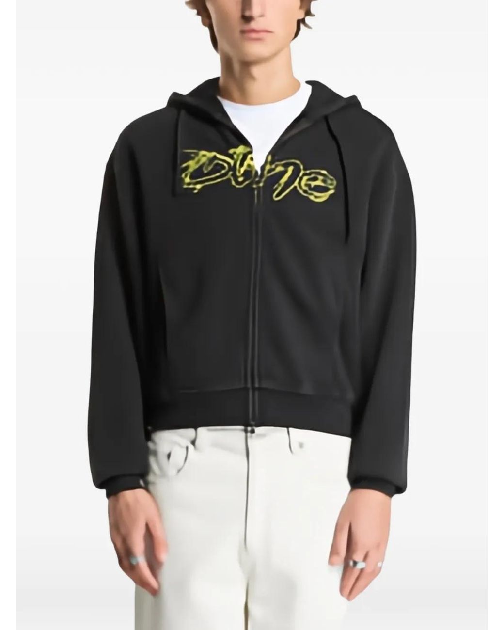 Dime Black Distressed Terry Hoodie for men