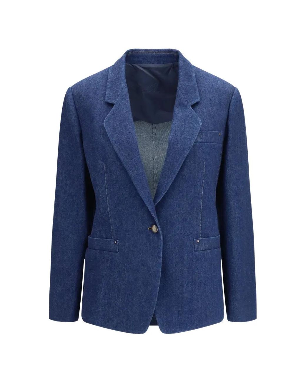Giorgio Armani Blue Single-Breasted Denim Blazer