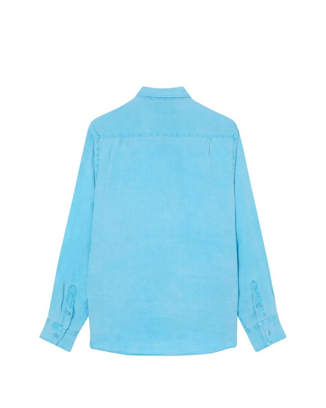 Vilebrequin Blue Caroubis Linen Chest-Pocket Shirt for men