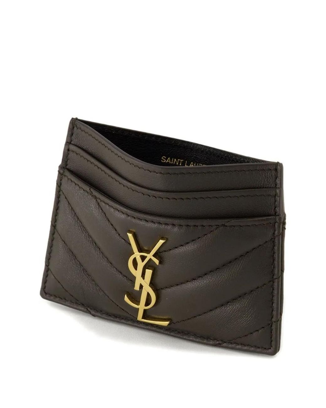 Saint Laurent Black Cassandre Leather Card Case
