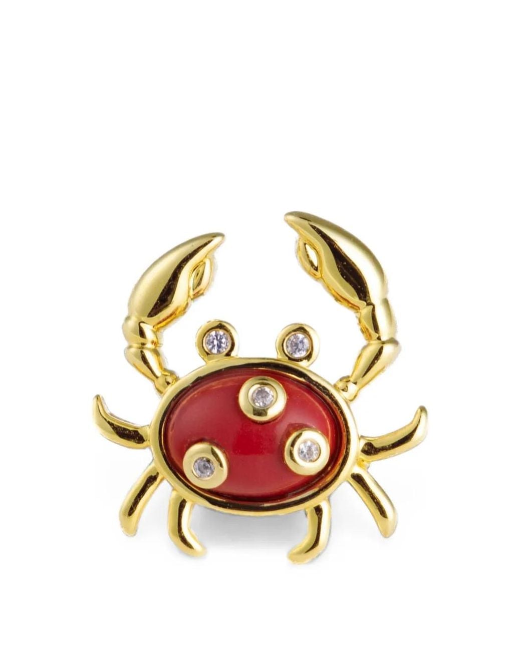 Eshvi Metallic Coral Crab Stud Earrings