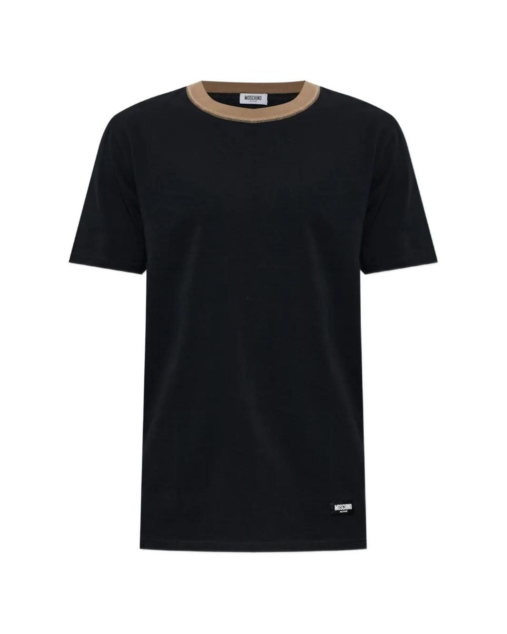 Moschino Black Active Logo-Patch T-Shirt for men